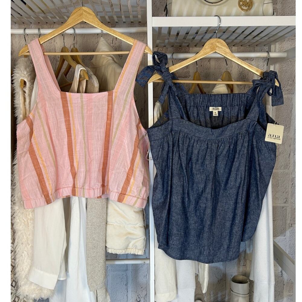 a.n.a Pink and Blue Sleeveless Blouses